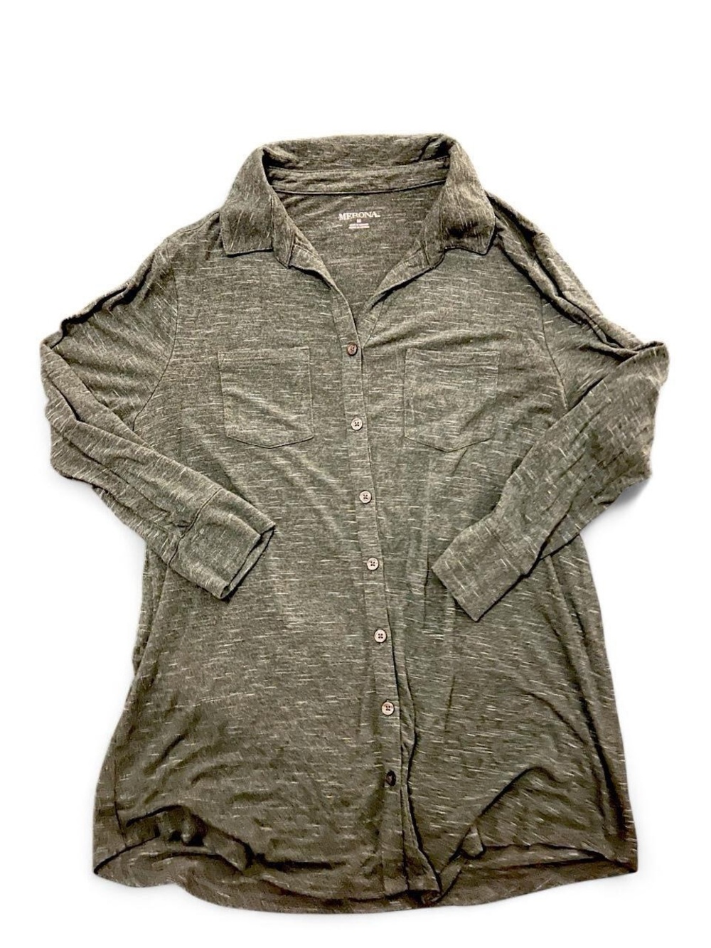 Merona Soft-blend Double Pocket Women’s Button Down Shirt M